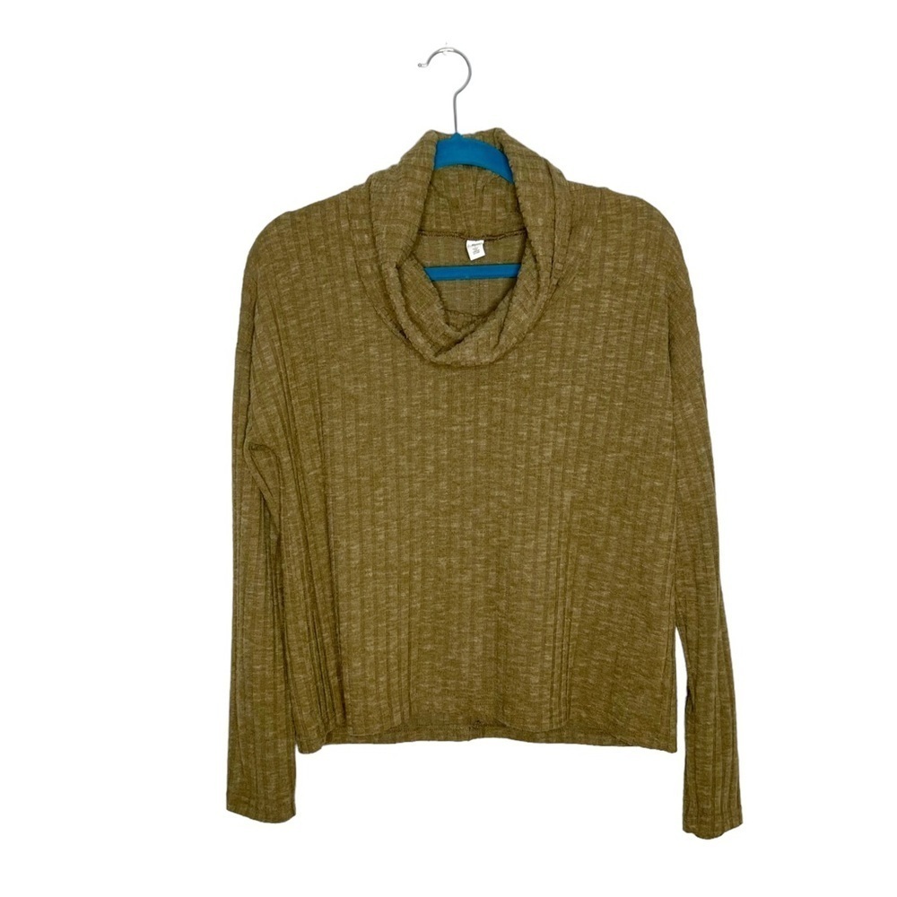 BP Olive Green Cozy Ribbed Knit Turtleneck Top Blouse